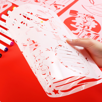 Four Seasons Pomelo PET 8K šablone za crtanje – izrezane festivalne teme za školske ručno pisane novine, set od 6 listova