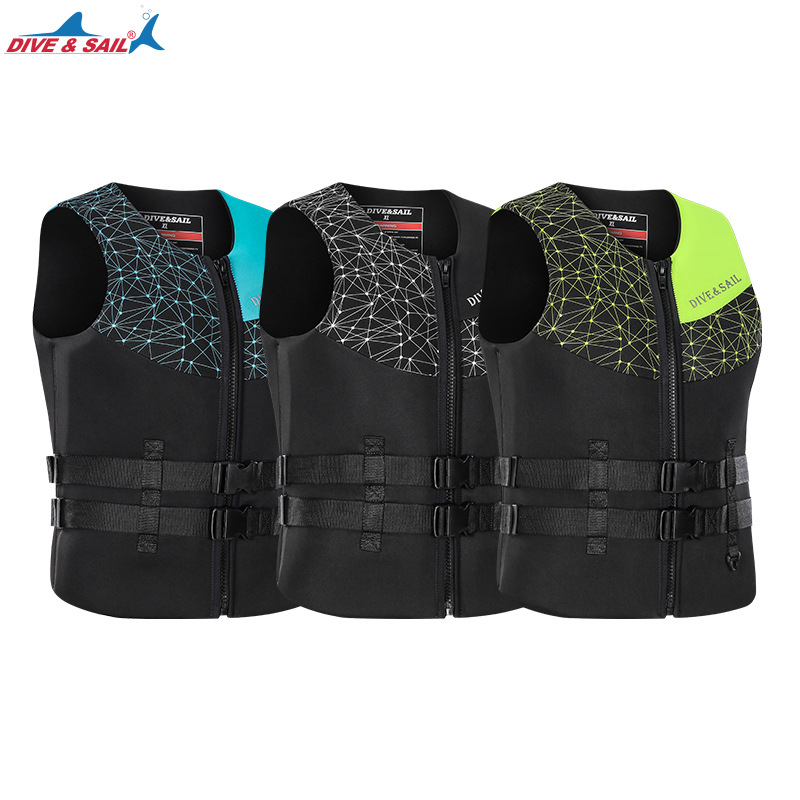 DIVE&SAIL felnőtt mentőmellény, nagy felhajtóerővel úszáshoz és hajózásra — anyag: 90% neoprén, 10% nylon, EPE hab