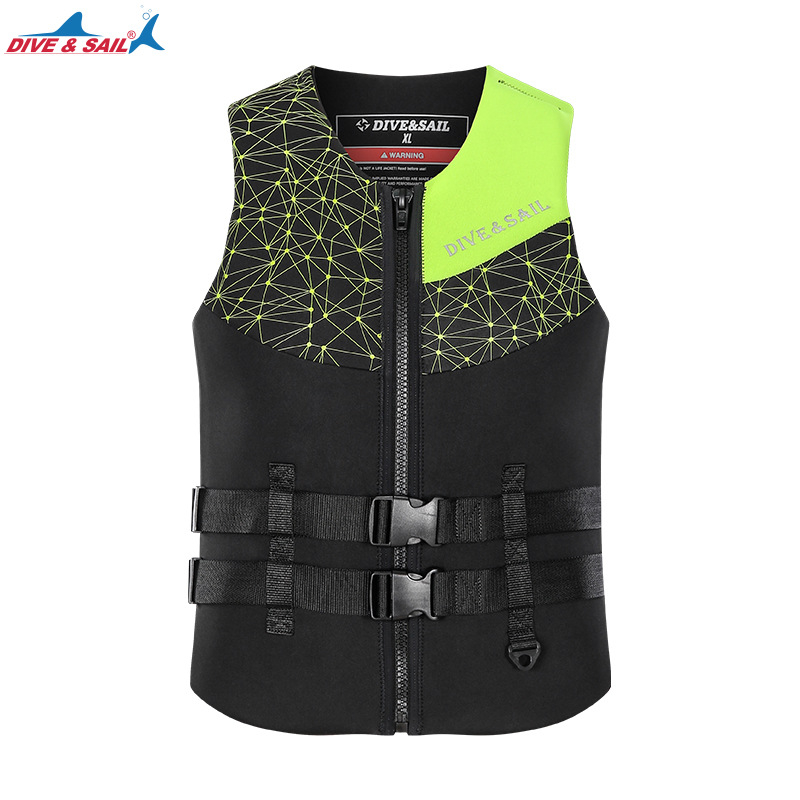 DIVE&SAIL felnőtt mentőmellény, nagy felhajtóerővel úszáshoz és hajózásra — anyag: 90% neoprén, 10% nylon, EPE hab