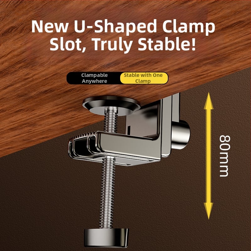 Egykezes telefon- és tabletatartó ágy melletti és íróasztali felszereléssel, forgó cantilever kar, felvételhez és élő közvetítéshez, többfunkciós