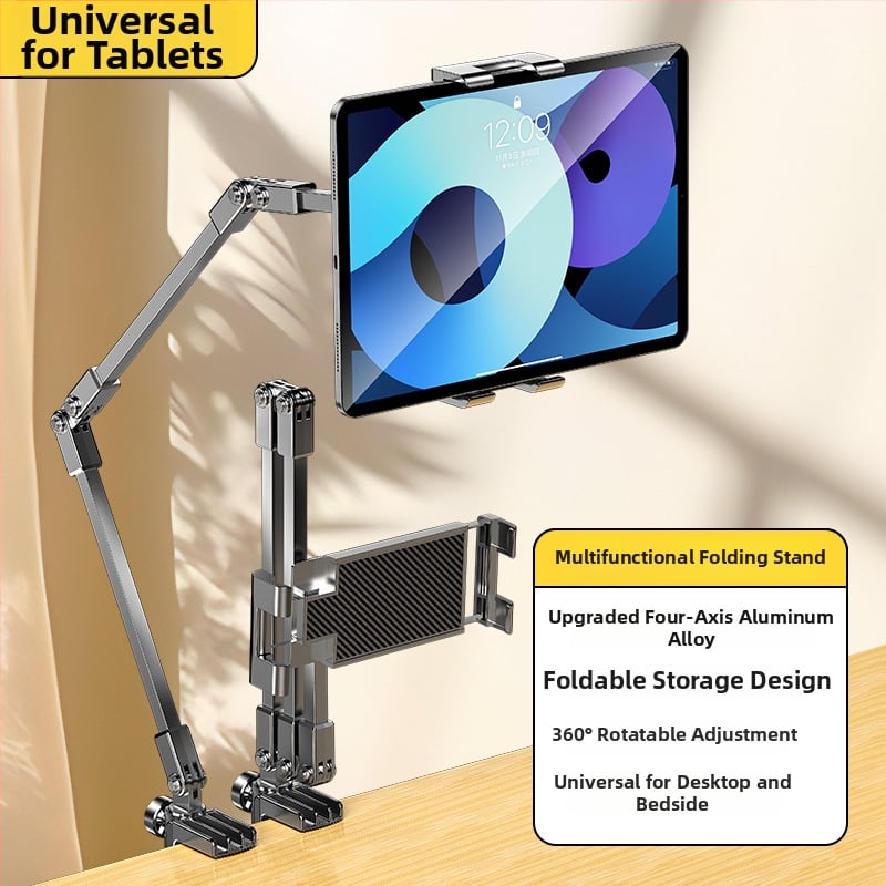 Egykezes telefon- és tabletatartó ágy melletti és íróasztali felszereléssel, forgó cantilever kar, felvételhez és élő közvetítéshez, többfunkciós