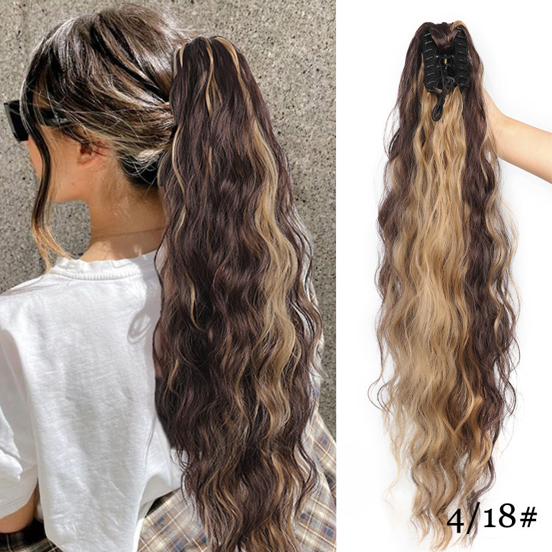 Perucă cu coadă de cal și clips – textură valuri de apă, fire din sârmă rezistentă la temperatură, marca Tuwei PY