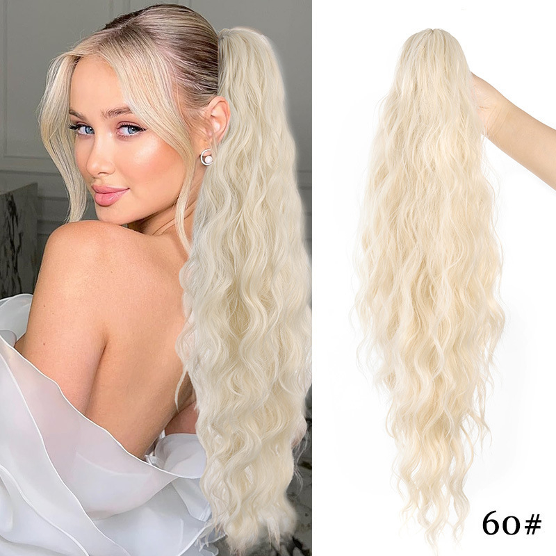 Perucă cu coadă de cal și clips – textură valuri de apă, fire din sârmă rezistentă la temperatură, marca Tuwei PY