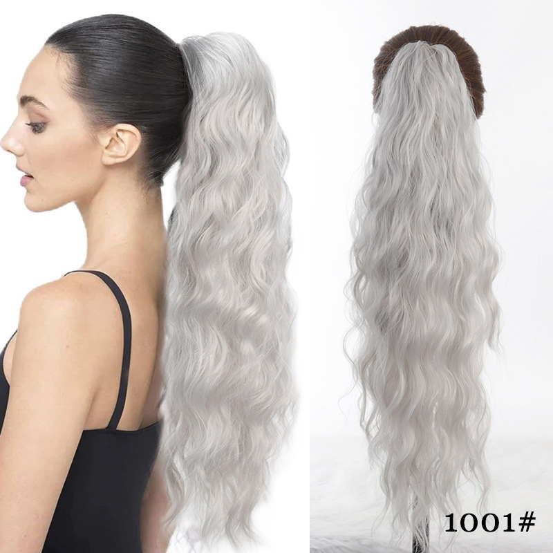 Perucă cu coadă de cal și clips – textură valuri de apă, fire din sârmă rezistentă la temperatură, marca Tuwei PY