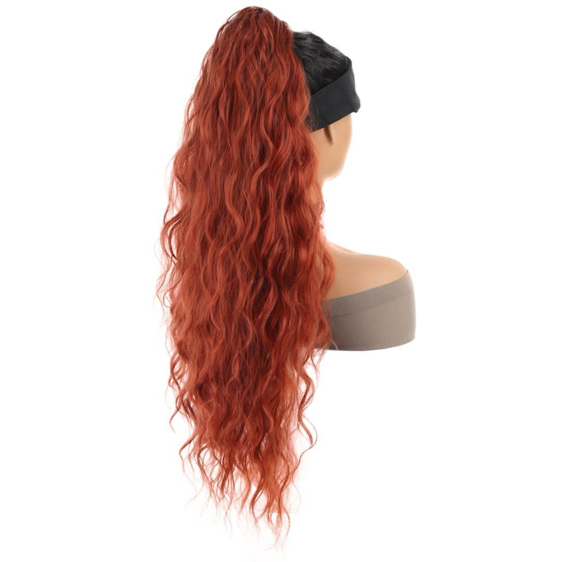 Perucă cu coadă de cal și clips – textură valuri de apă, fire din sârmă rezistentă la temperatură, marca Tuwei PY