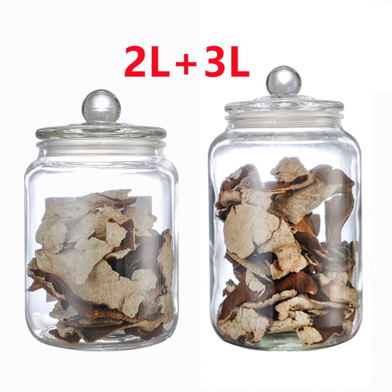 Borcan din sticlă sigilat pentru depozitare alimentară, rotund, rezistent la umiditate, compatibil cu microunde, pentru frunze de ceai, cereale, miere și coajă uscată de mandarină