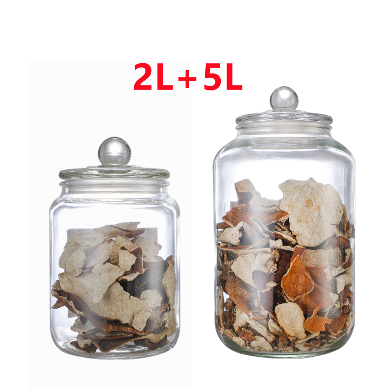 Borcan din sticlă sigilat pentru depozitare alimentară, rotund, rezistent la umiditate, compatibil cu microunde, pentru frunze de ceai, cereale, miere și coajă uscată de mandarină