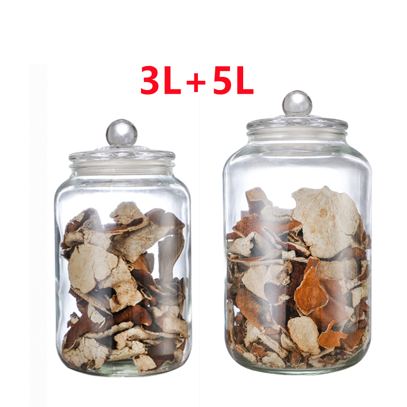 Borcan din sticlă sigilat pentru depozitare alimentară, rotund, rezistent la umiditate, compatibil cu microunde, pentru frunze de ceai, cereale, miere și coajă uscată de mandarină