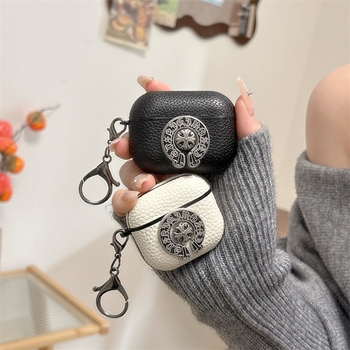 Husă AirPods din piele sintetică, manufactură manuală, compatibil universal cu Apple AirPods, design tip half-shell