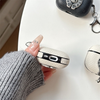 Husă AirPods din piele sintetică, manufactură manuală, compatibil universal cu Apple AirPods, design tip half-shell