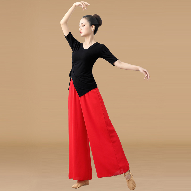 Costum de dans pătrate din țesătură modală, fustă cu volan mare, pentru femei adulte