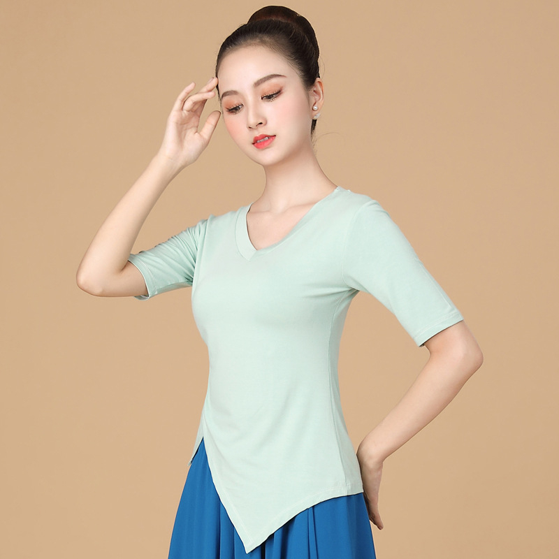 Costum de dans pătrate din țesătură modală, fustă cu volan mare, pentru femei adulte