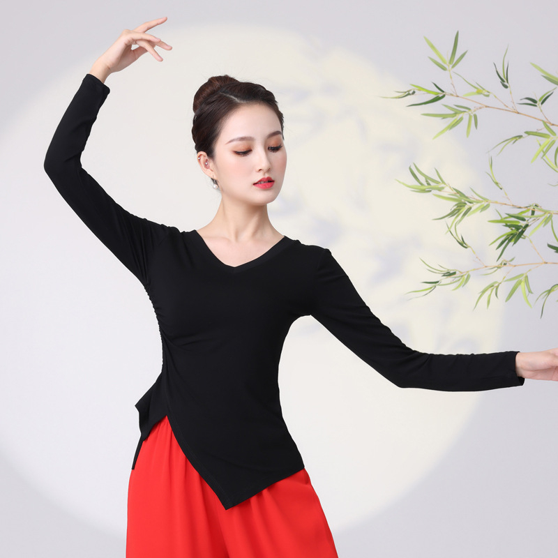 Costum de dans pătrate din țesătură modală, fustă cu volan mare, pentru femei adulte