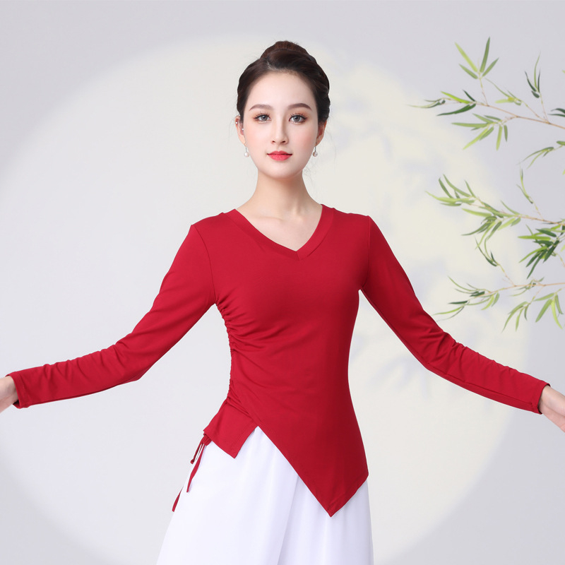 Costum de dans pătrate din țesătură modală, fustă cu volan mare, pentru femei adulte