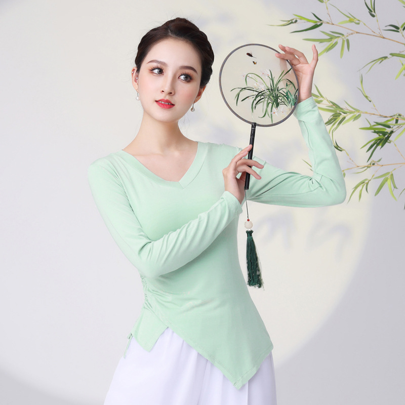 Costum de dans pătrate din țesătură modală, fustă cu volan mare, pentru femei adulte