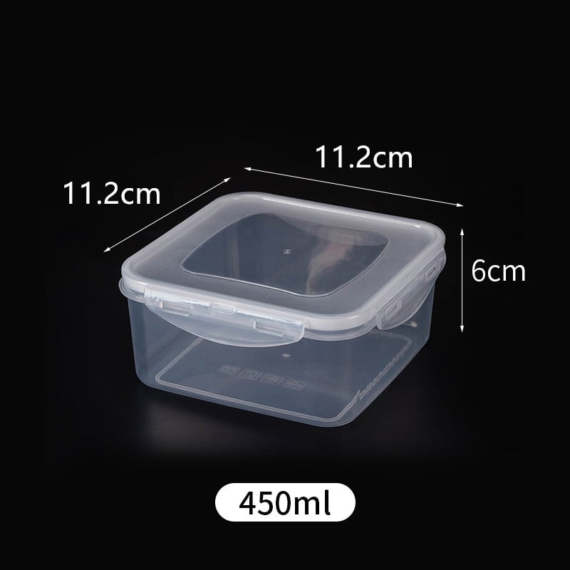 Ορθογώνιο πλαστικό σετ δοχείων συντήρησης φαγητών, χωρητικότητας 1–2 L, κατάλληλο για μικροκύματα, με έναν επίπεδο σχεδιασμό