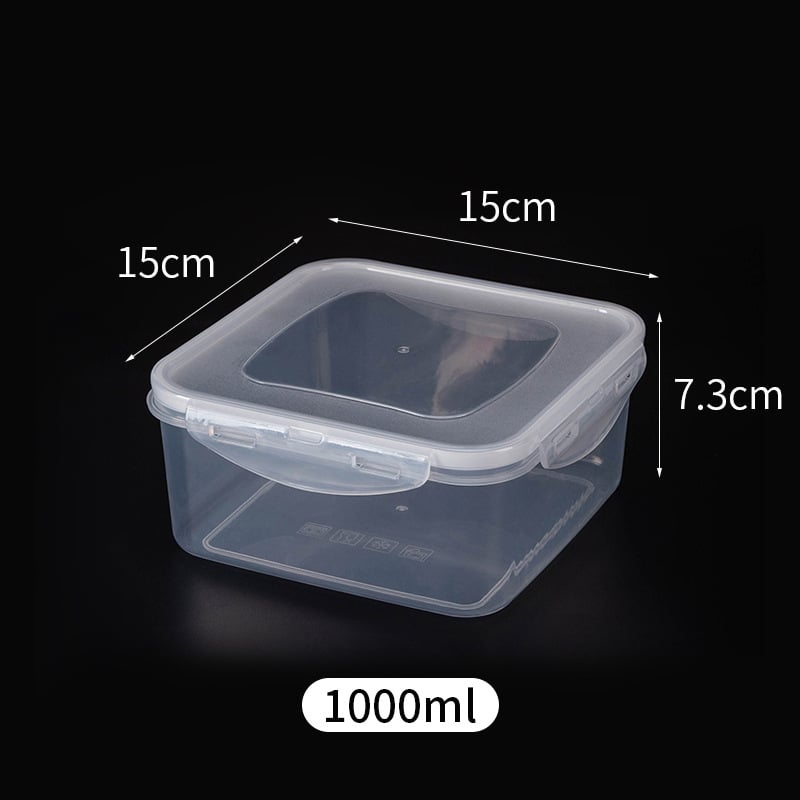 Ορθογώνιο πλαστικό σετ δοχείων συντήρησης φαγητών, χωρητικότητας 1–2 L, κατάλληλο για μικροκύματα, με έναν επίπεδο σχεδιασμό