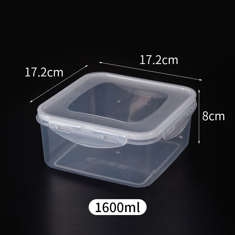 Ορθογώνιο πλαστικό σετ δοχείων συντήρησης φαγητών, χωρητικότητας 1–2 L, κατάλληλο για μικροκύματα, με έναν επίπεδο σχεδιασμό