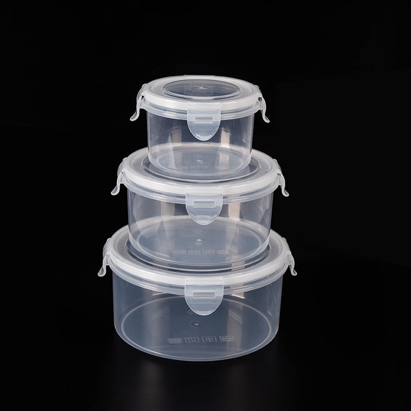 Ορθογώνιο πλαστικό σετ δοχείων συντήρησης φαγητών, χωρητικότητας 1–2 L, κατάλληλο για μικροκύματα, με έναν επίπεδο σχεδιασμό
