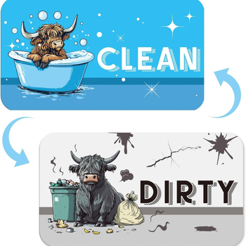 Magnetski znak za perilicu posuđa – Dvostrani indikator čišćenja, mekan magnetski materijal, prilagodljivo, Značka Shengrun