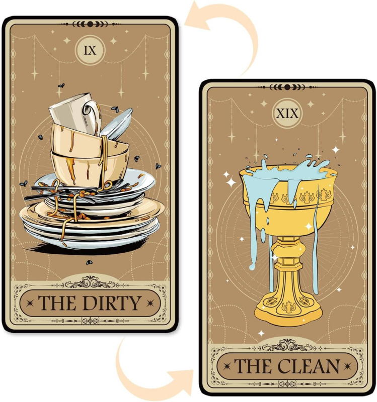 Magnetski znak za perilicu posuđa – Dvostrani indikator čišćenja, mekan magnetski materijal, prilagodljivo, Značka Shengrun