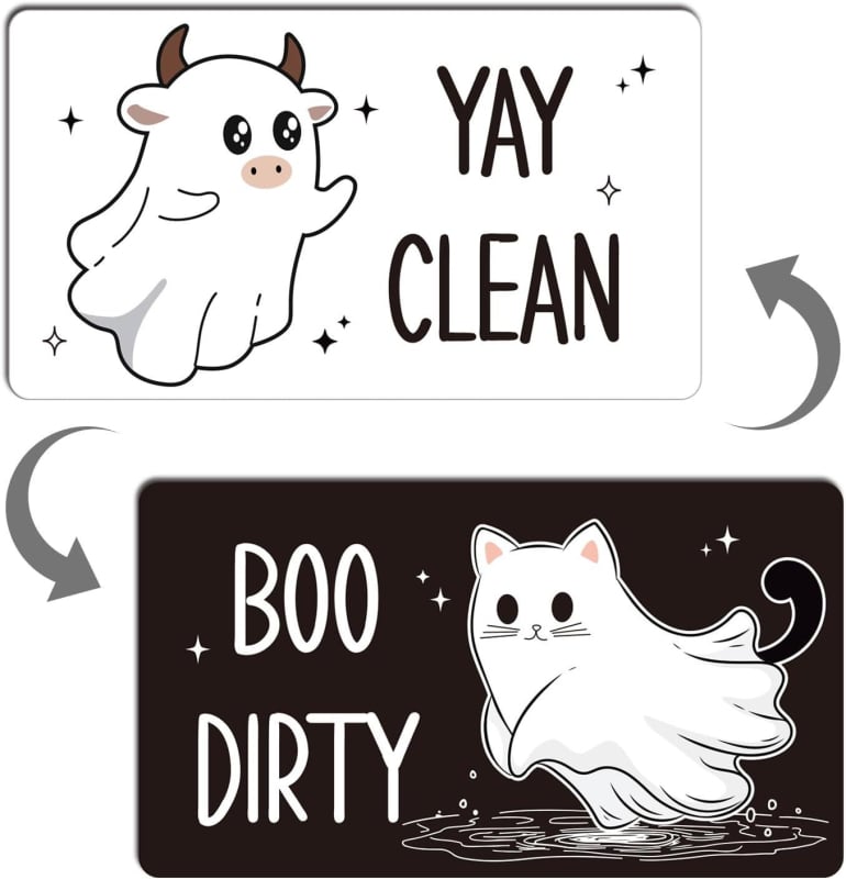 Magnetski znak za perilicu posuđa – Dvostrani indikator čišćenja, mekan magnetski materijal, prilagodljivo, Značka Shengrun