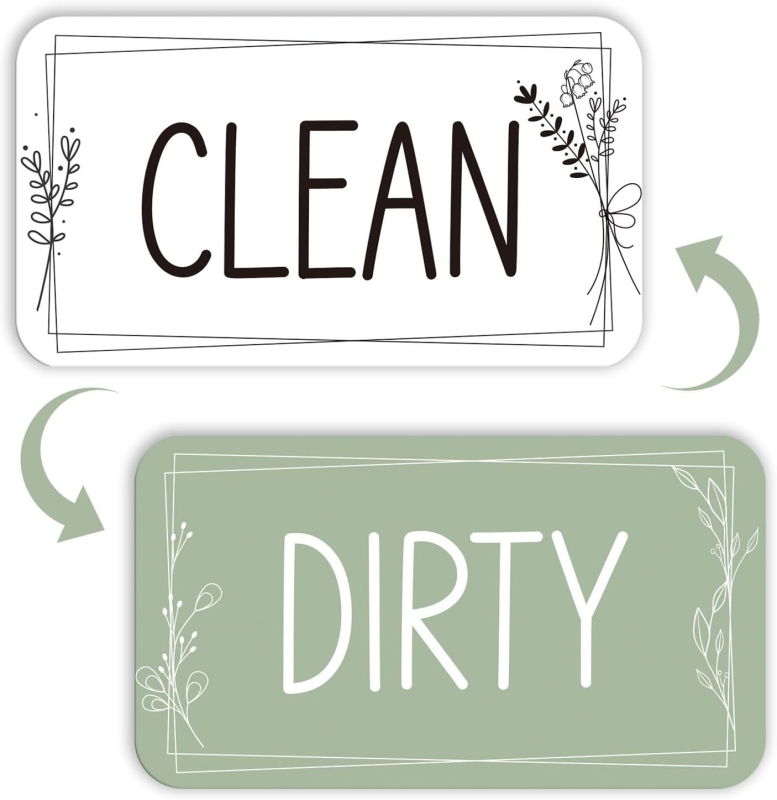 Magnetski znak za perilicu posuđa – Dvostrani indikator čišćenja, mekan magnetski materijal, prilagodljivo, Značka Shengrun