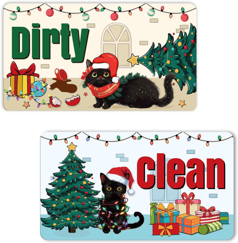 Magnetski znak za perilicu posuđa – Dvostrani indikator čišćenja, mekan magnetski materijal, prilagodljivo, Značka Shengrun