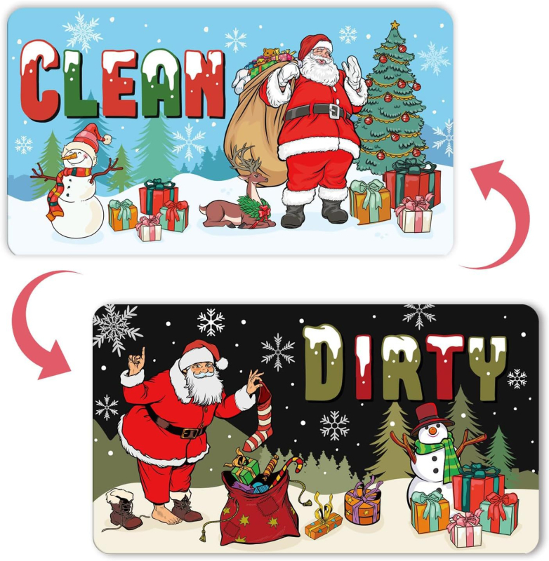 Magnetski znak za perilicu posuđa – Dvostrani indikator čišćenja, mekan magnetski materijal, prilagodljivo, Značka Shengrun