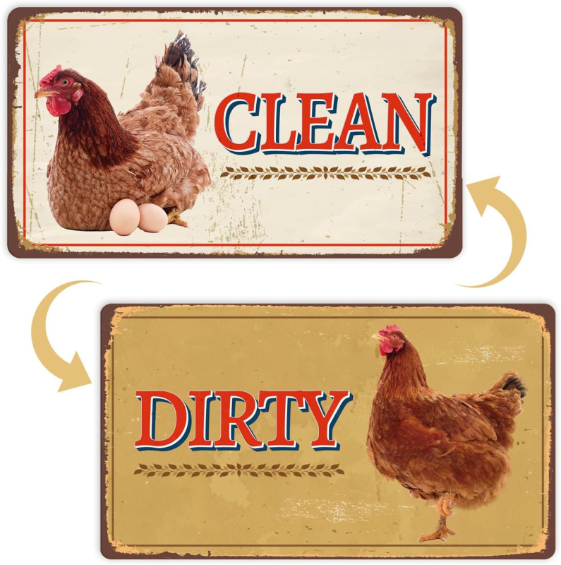 Magnetski znak za perilicu posuđa – Dvostrani indikator čišćenja, mekan magnetski materijal, prilagodljivo, Značka Shengrun