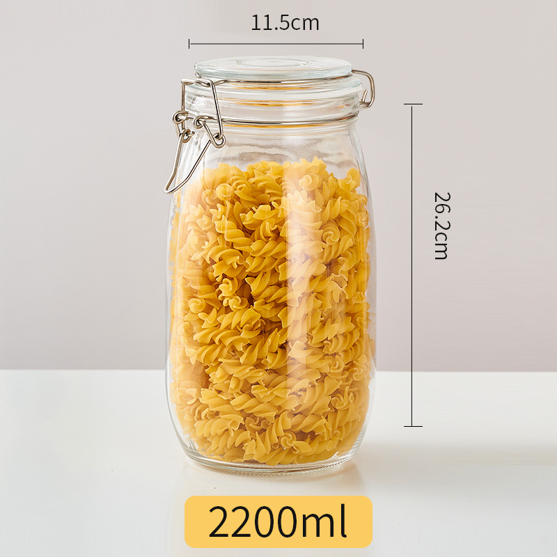 Recipient din sticlă pentru depozitare cu capac – rotund, 800–1000 ml, stil modern minimalist, Hanlin