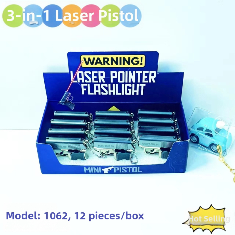 Višenamjensko lasersko uređaj s lampom, kompasom i povećalom – metalno-plastično kućište; marka Blue Whale Things; stil: trendi zabava; pogodno kao dar: druge prigode; bez logotipa