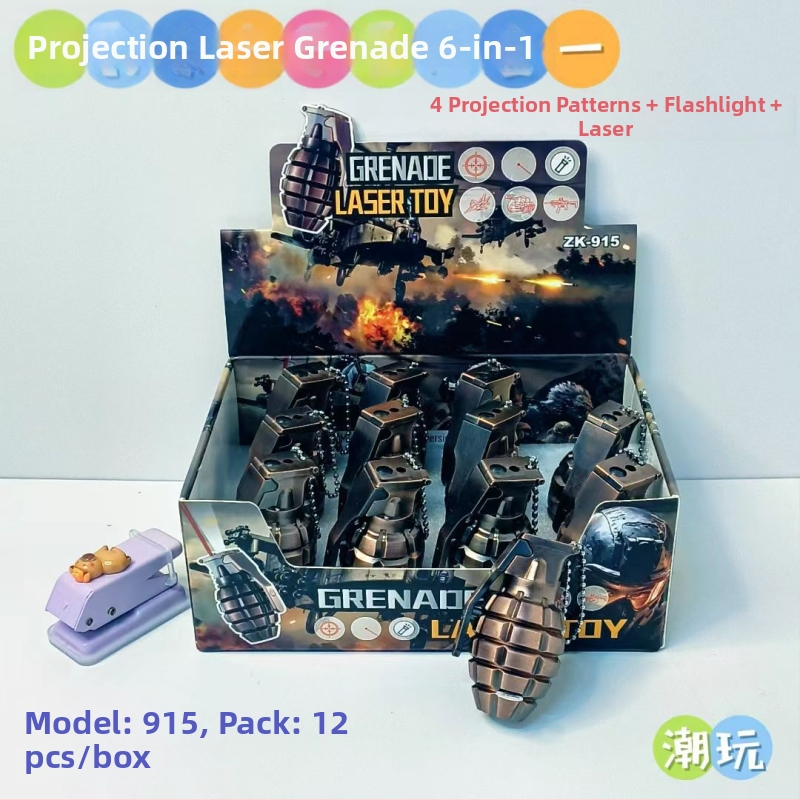 Višenamjensko lasersko uređaj s lampom, kompasom i povećalom – metalno-plastično kućište; marka Blue Whale Things; stil: trendi zabava; pogodno kao dar: druge prigode; bez logotipa