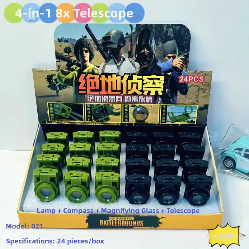 Višenamjensko lasersko uređaj s lampom, kompasom i povećalom – metalno-plastično kućište; marka Blue Whale Things; stil: trendi zabava; pogodno kao dar: druge prigode; bez logotipa