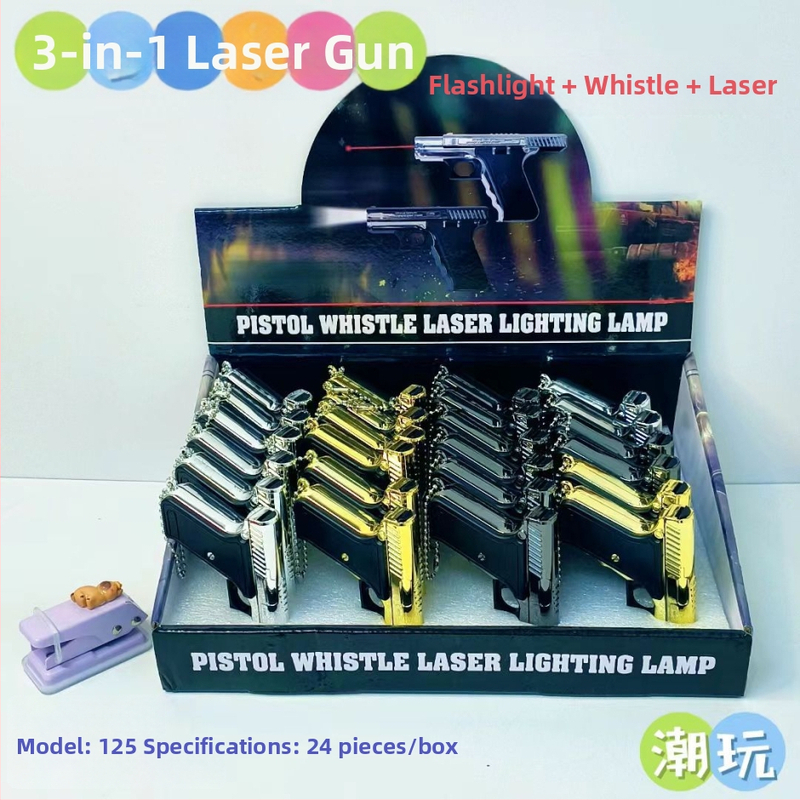 Višenamjensko lasersko uređaj s lampom, kompasom i povećalom – metalno-plastično kućište; marka Blue Whale Things; stil: trendi zabava; pogodno kao dar: druge prigode; bez logotipa