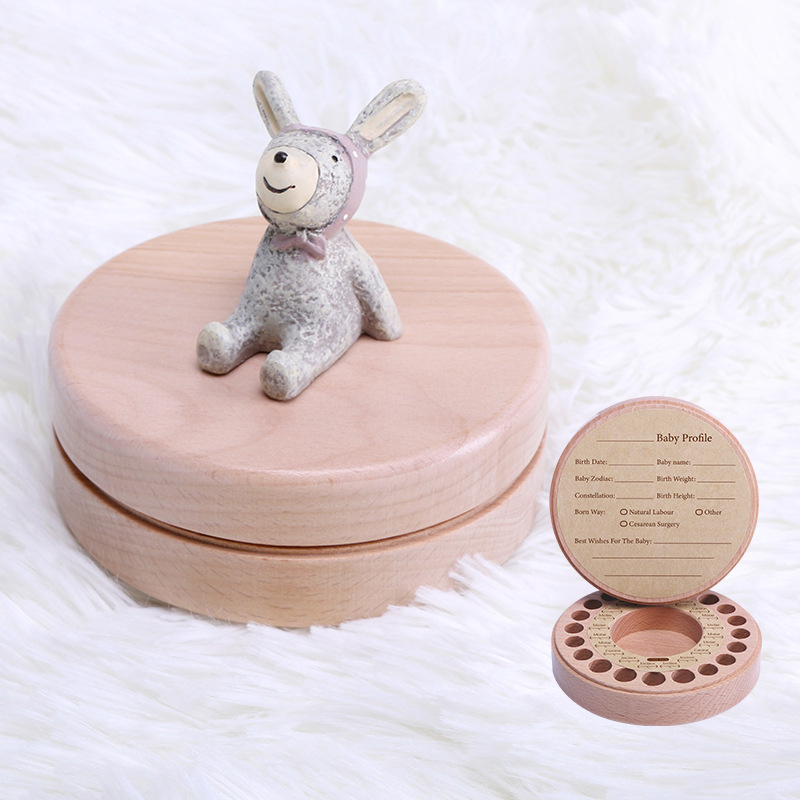 Bukova kutija za prvе zube djeteta s motívom zvjezdanog neba, za dječake i djevojčice