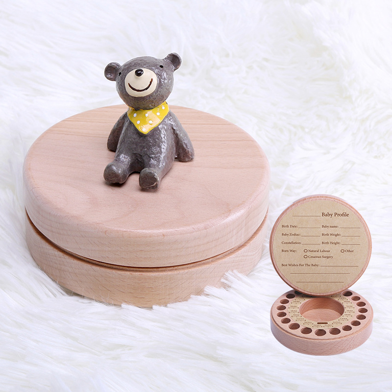 Bukova kutija za prvе zube djeteta s motívom zvjezdanog neba, za dječake i djevojčice