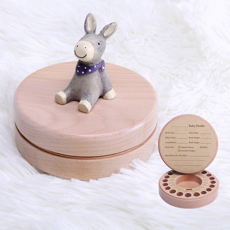 Bukova kutija za prvе zube djeteta s motívom zvjezdanog neba, za dječake i djevojčice