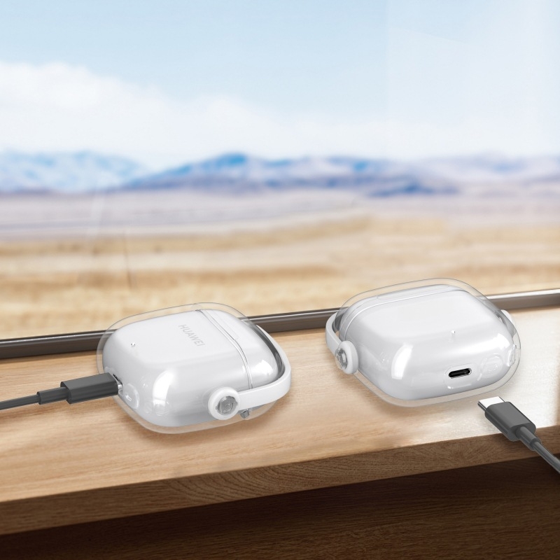 Θήκη προστασίας για Huawei FreeBuds SE – διαφανής, με κλειδαριά, φορητή μαλακή θήκη, υλικό PC/TPU