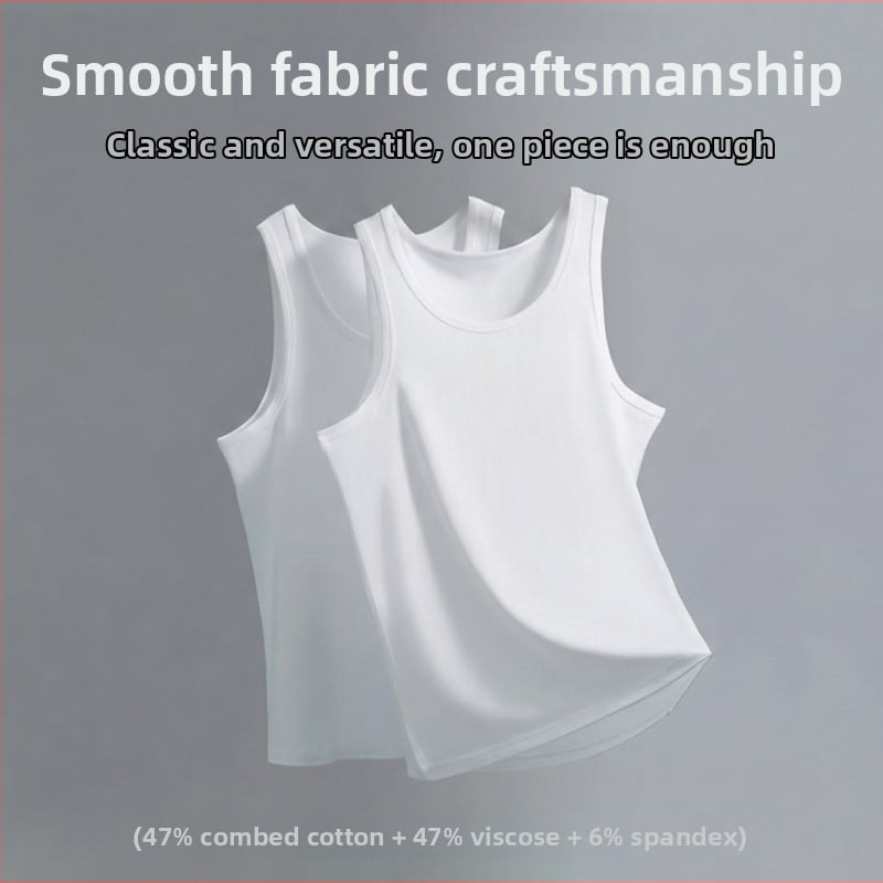 Ανδρικό αμάνικο γιλέκο από ελαστικό βαμβάκι (Γρήγορο στέγνωμα, Διαπνοή, Σφιχτή εφαρμογή)