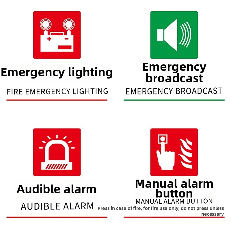Beilong acryl požarna sigurnosna oznaka — ručni alarm gumb, prilagodljivo, zvukovno i svjetlosno signaliziranje