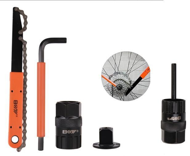 BOY Aluminijski alat za demontažu flywheela za bicikl — lančani ključ, kućište kasete, okretni alat za popravak