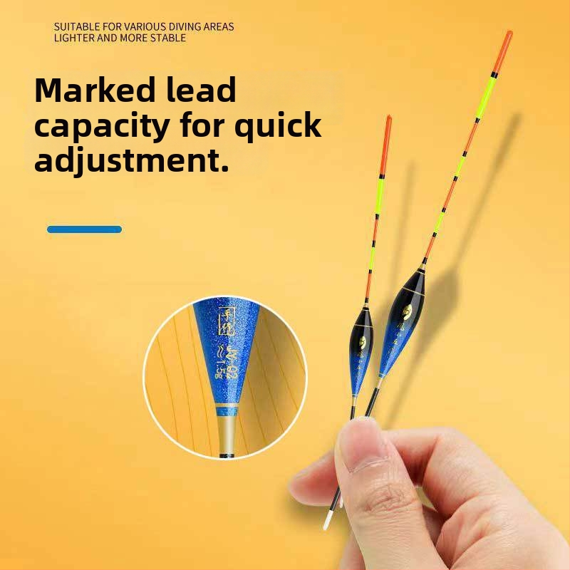 Plută de pescuit la gheață, sensibilitate înaltă, pentru ape puțin adânci, bandă vizibilă, material compozit