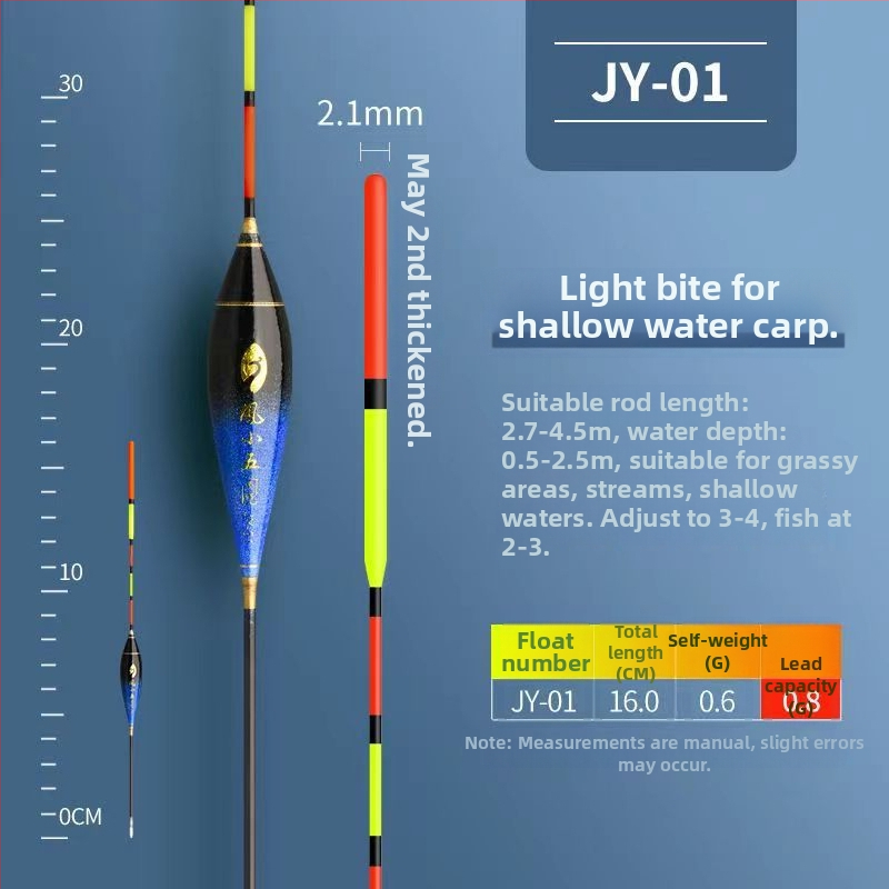 Plută de pescuit la gheață, sensibilitate înaltă, pentru ape puțin adânci, bandă vizibilă, material compozit