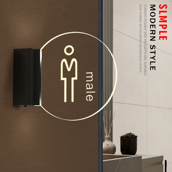 Fürdőszobaajtó jelzés - kétoldalas világító, akril, testreszabható (akril; kétoldalas világító; testreszabható)