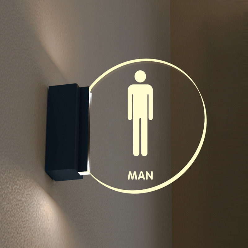 Fürdőszobaajtó jelzés - kétoldalas világító, akril, testreszabható (akril; kétoldalas világító; testreszabható)