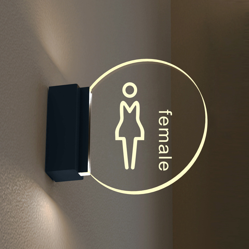 Fürdőszobaajtó jelzés - kétoldalas világító, akril, testreszabható (akril; kétoldalas világító; testreszabható)