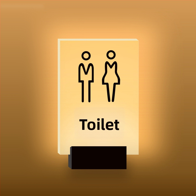 Fürdőszobaajtó jelzés - kétoldalas világító, akril, testreszabható (akril; kétoldalas világító; testreszabható)