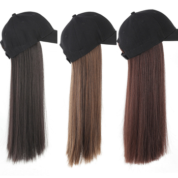 Kapa-paruka za žene s dugom ravnom kosom – neodvojiva kapa, vlakno otporno na toplinu, duga ravna frizura