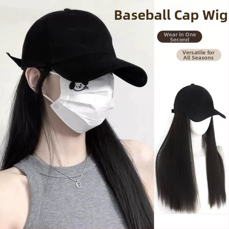 Kapa-paruka za žene s dugom ravnom kosom – neodvojiva kapa, vlakno otporno na toplinu, duga ravna frizura